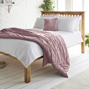 Cosmopolitan Velvet Touch Cushion & Throw Bundle - Samoa Pink