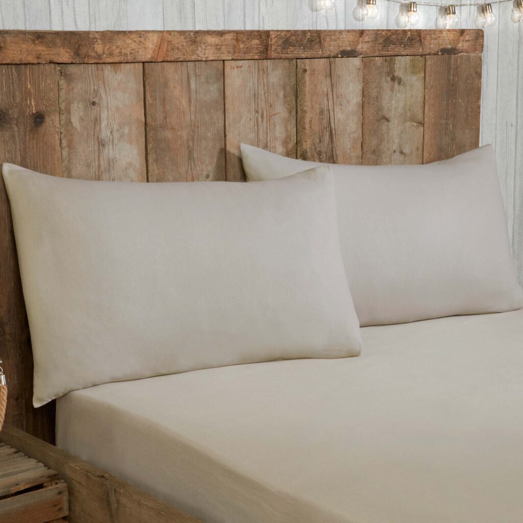 Sanctuary Brushed Cotton Housewife Pillowcase Pair - Natural