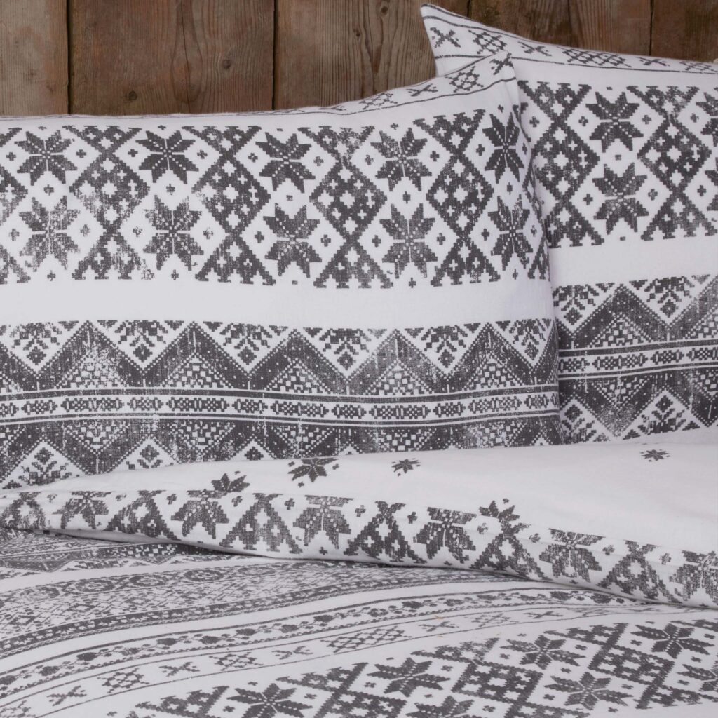 Sanctuary Winter Fairisle Charcoal Duvet Set
