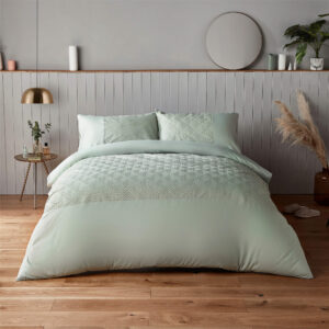 Silentnight Sage Chevron Embossed Duvet Set