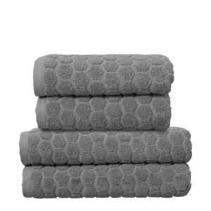Silentnight Honeycomb Pattern Towels - Grey
