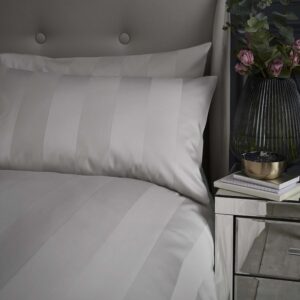 Silentnight Wide Sateen Stripe Duvet Set - Silver