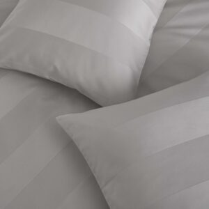 Silentnight Wide Sateen Stripe Duvet Set - Silver
