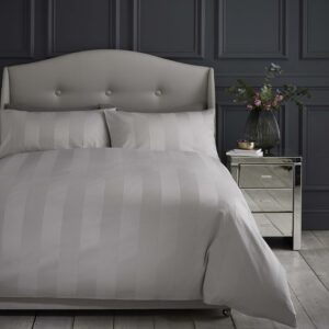 Silentnight Wide Sateen Stripe Duvet Set - Silver