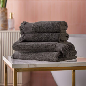Cosmo Living Textured Cotton Towels - Charcoal