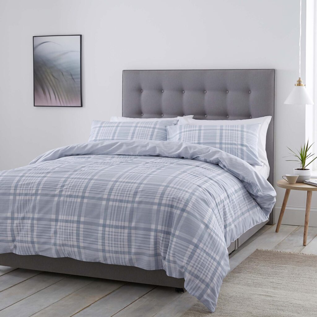 Silentnight Nils Check Duvet Set - Denim