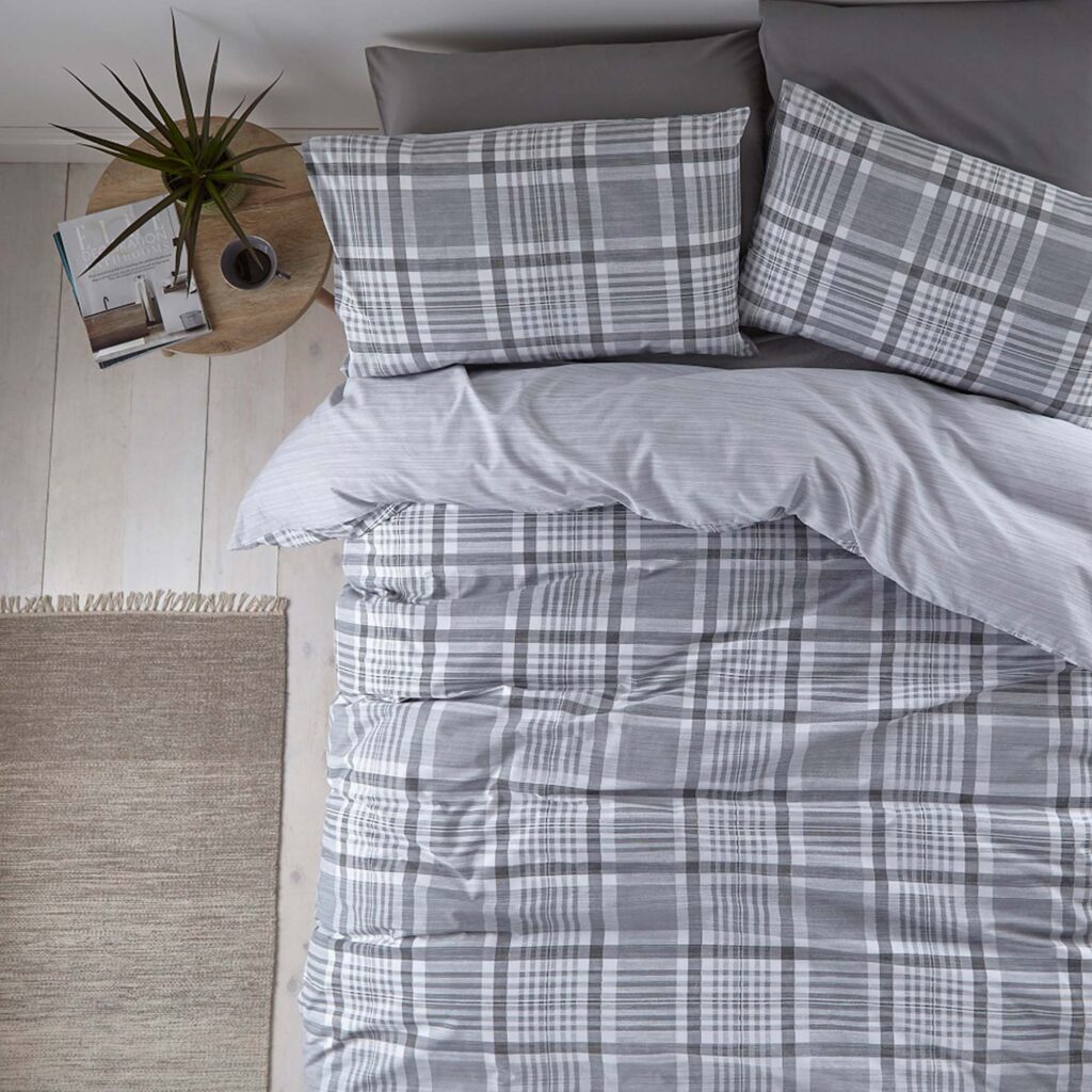 Silentnight Nils Check Duvet Set - Grey