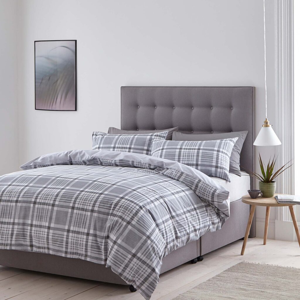 Silentnight Nils Check Duvet Set - Grey